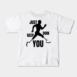 Just Keep Doin You - Runner Silhouette Black Text Kids T-Shirt